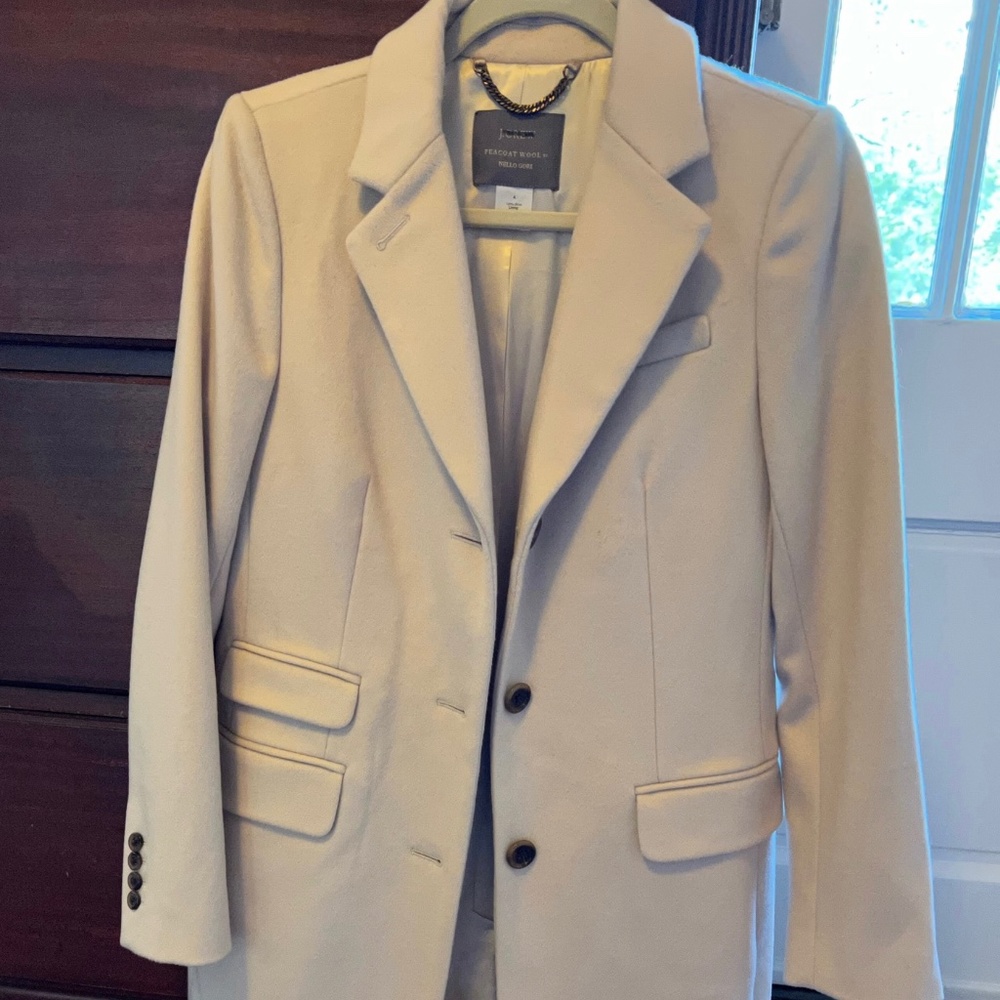 New Long Boutique J Crew Ivory Overcoat